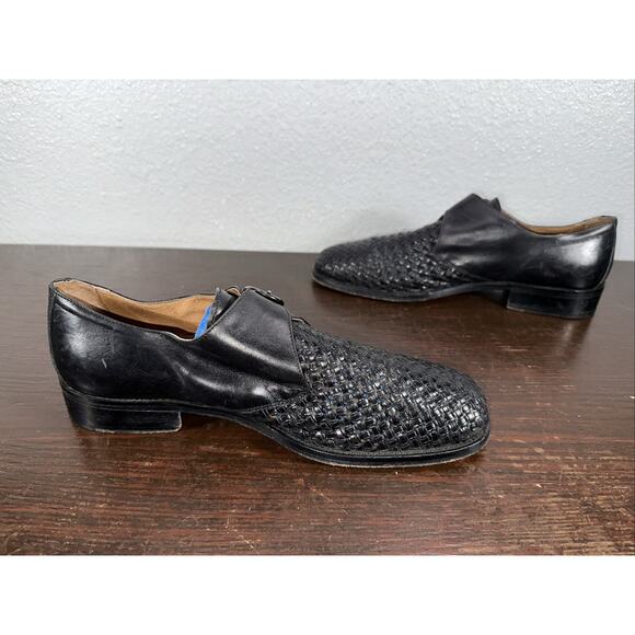 Canto de Ricci Lavorazione Artigiana Woven Leather Oxford Made in Italy Size 45